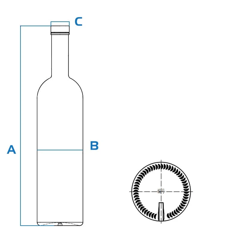 750ml 680g surface frosted vodka bottle