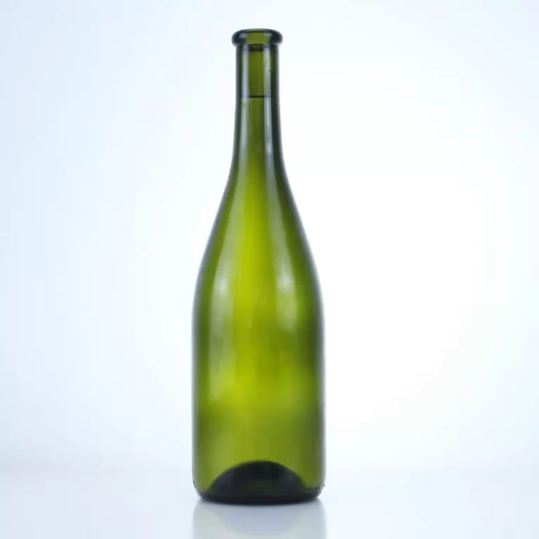 231-750ml green color glass wine bottle with cork for Burgundy