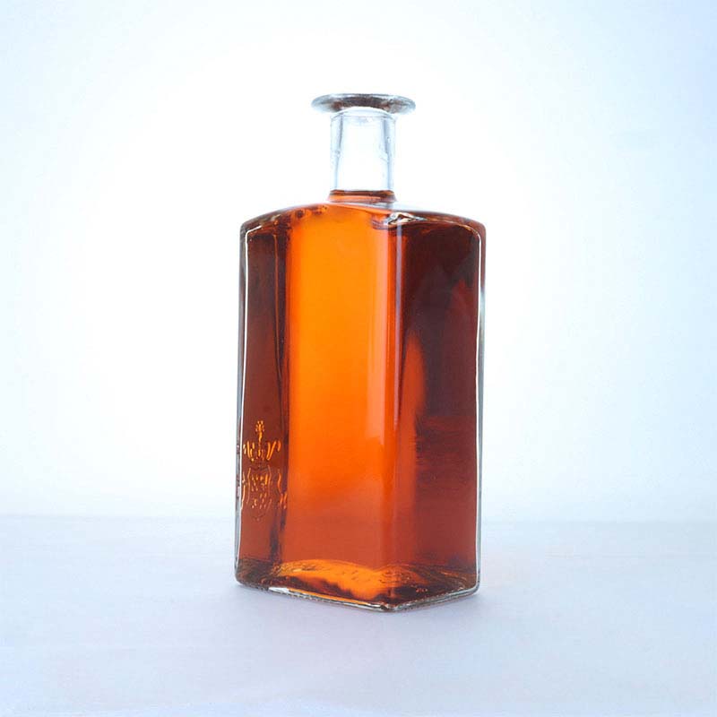 750ml clear square tall spirits glass bottle with stopper