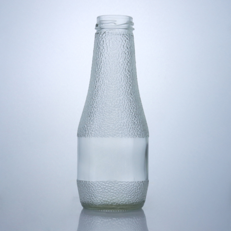 032-340ml clear glass container with screw top jar