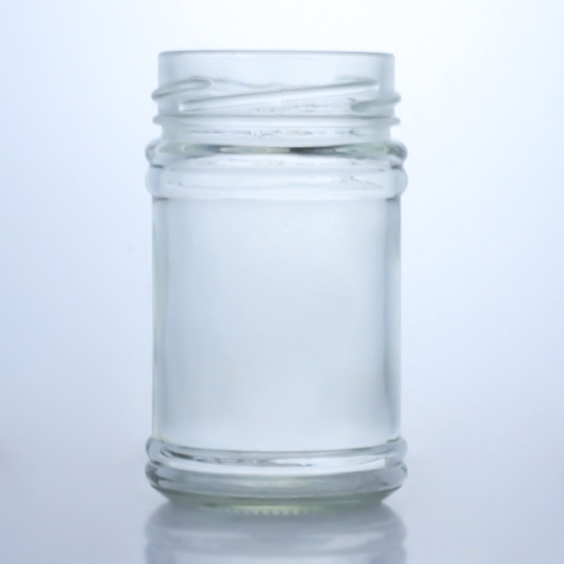 033-215ml clear glass container with screw cap for food jar